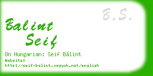 balint seif business card