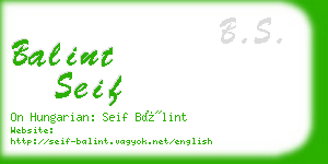 balint seif business card